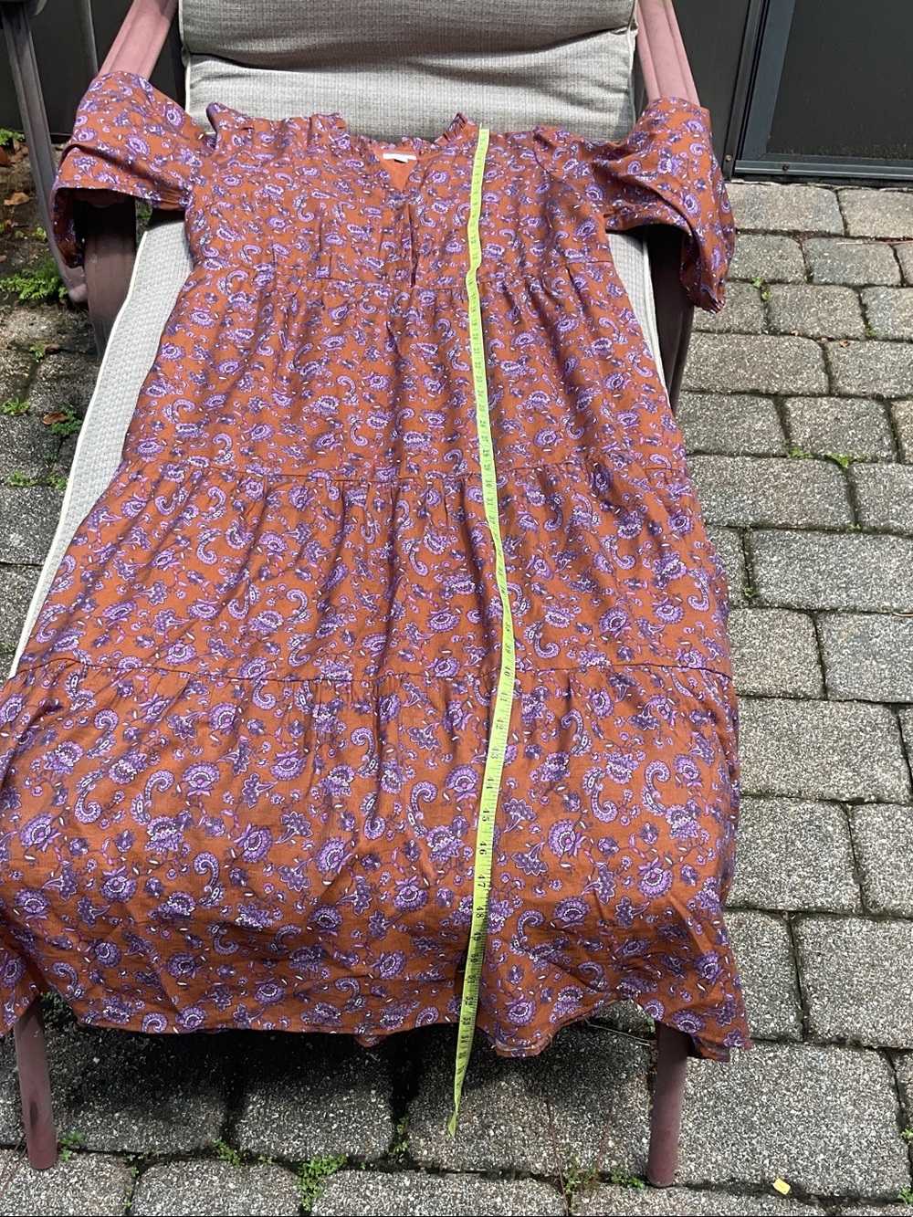 J. Jill Rust Paisley Tiered Maxi Dress - Picture 4 of 6